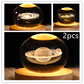 LED Night Light Galaxy Crystal Ball Table Lamp 3D Planet Moon Lamp Bedroom Home Decor