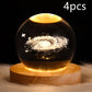 LED Night Light Galaxy Crystal Ball Table Lamp 3D Planet Moon Lamp Bedroom Home Decor