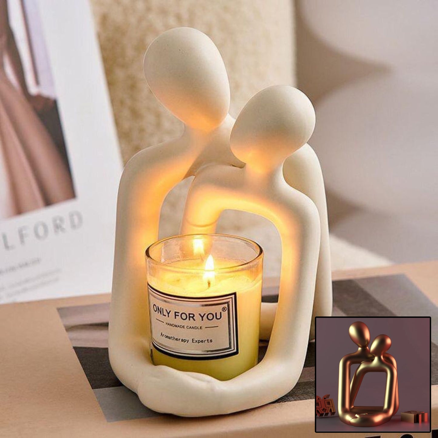 Heartwarming Loving Couple Resin Statue - A Timeless Modern Home Decor