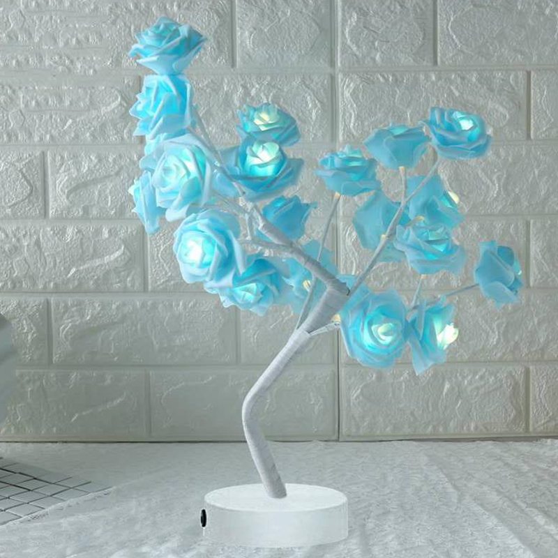 Rose Flower Lamp USB Battery Operated LED Table Lamp Bedroom Decoration Lights Home Decor