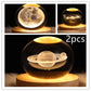 LED Night Light Galaxy Crystal Ball Table Lamp 3D Planet Moon Lamp Bedroom Home Decor