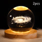 LED Night Light Galaxy Crystal Ball Table Lamp 3D Planet Moon Lamp Bedroom Home Decor