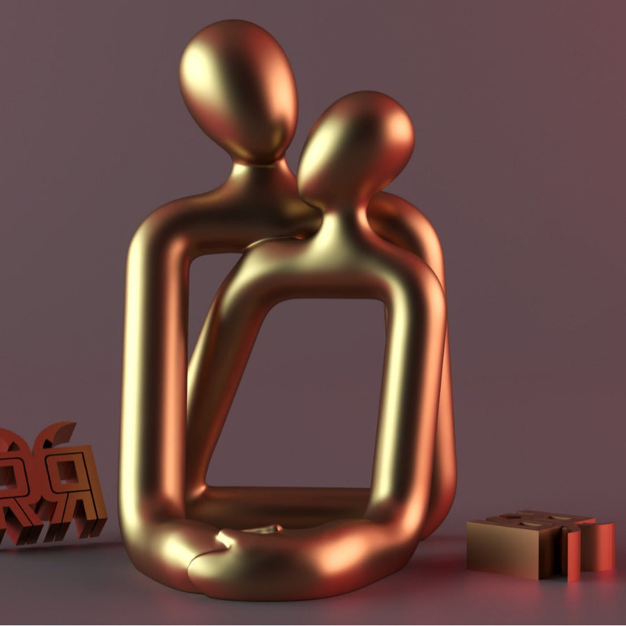 Heartwarming Loving Couple Resin Statue - A Timeless Modern Home Decor