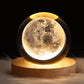 LED Night Light Galaxy Crystal Ball Table Lamp 3D Planet Moon Lamp Bedroom Home Decor