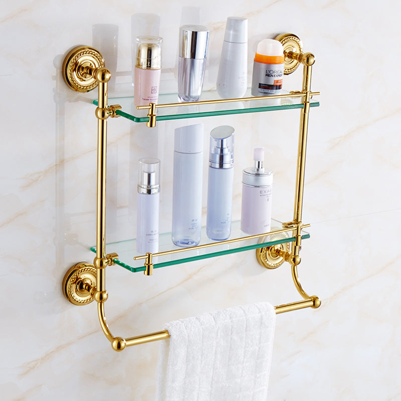 European-style Golden Towel Rack Bath Towel Rack Copper